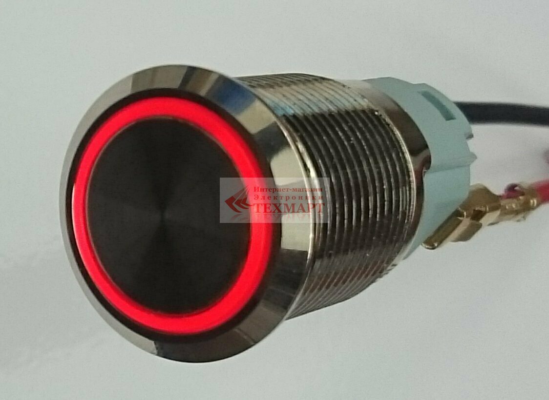 Кнопка JH16-C1 ON-(ON) LED12V антивандальная 3A/250V 5c IP65 без фиксации  красная | купить оптом и в розницу